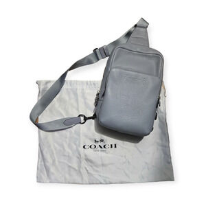 Coach C5331 Gotham Pebble Leather Gray Messenger Sling Pack Utility Backpack Bag